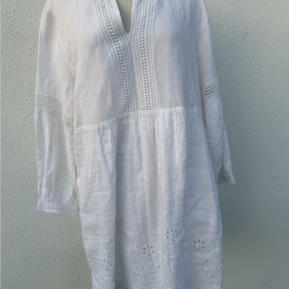 Tommy Bahama White Linen Tunic Dress Sz M